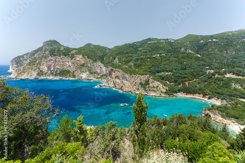 Fototapeta Naklejka Na Ścianę i Meble -  Paleokastritsa coastline, Corfu island, Greece