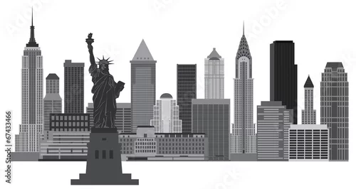 Naklejka na ścianę Ilustracja wektorowa panoramę Nowego Jorku