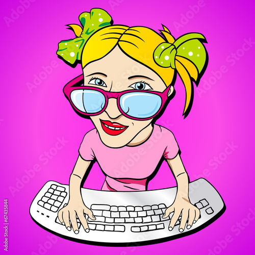 Girl at the keyboard