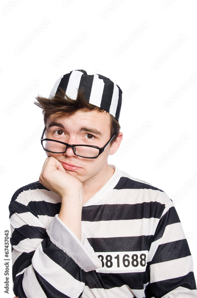 Funny prison inmate in concept Funny prison inmate in concept