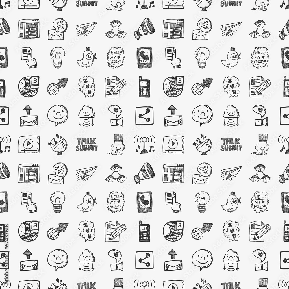seamless doodle communication pattern seamless doodle communication pattern