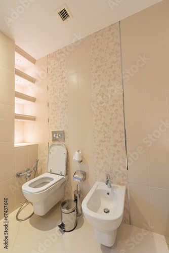 Toilet room in the modern interior