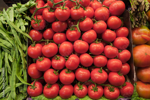 Ripe Tomatoes in a Grocery Store