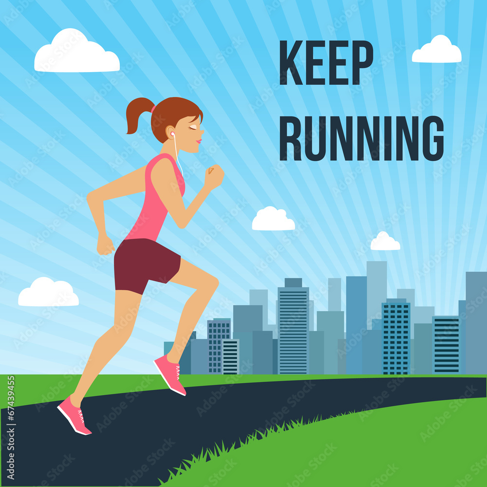 Running woman poster