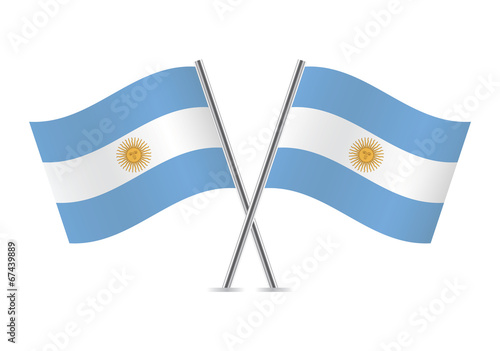 Free Download Argentina crossed flags. Argentinian flags, isolated on white background. Vector icon set. Vector illustration. - GFXLoad