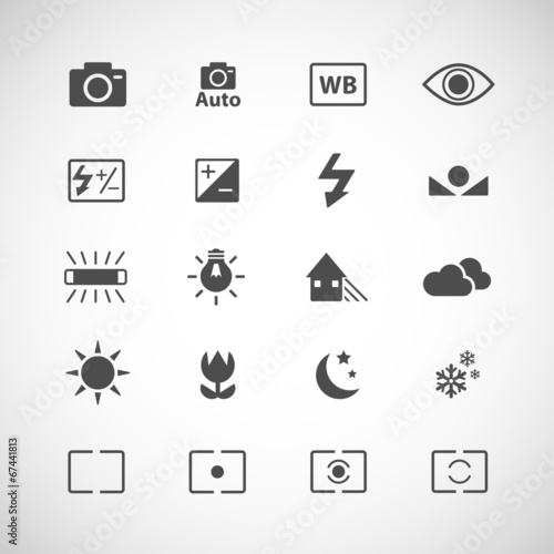 camera icon set, vector eps10