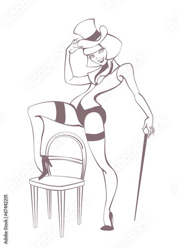 perfomance of burlesque artist