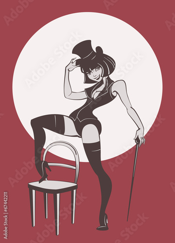 perfomance of burlesque artist