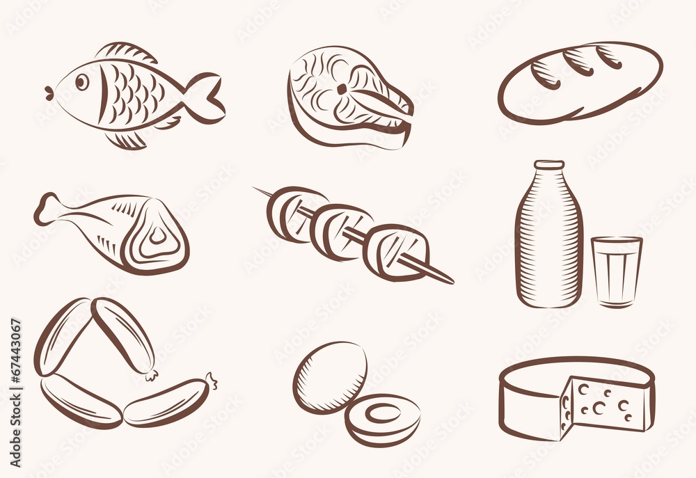 food vector hand drawn icons food vector hand drawn icons