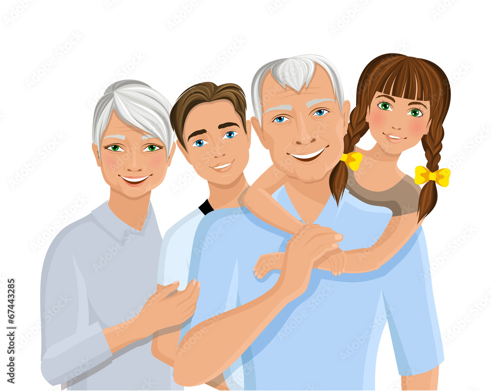 Obraz premium Grandparents and grandchildren