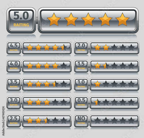 Rating stars set