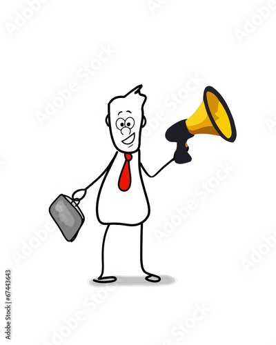 business man with megaphone