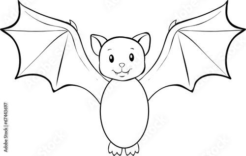 Lineart flatternde Fledermaus