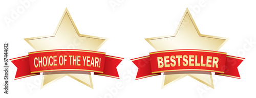 Gold star labels - Bestseller and choice of the year.