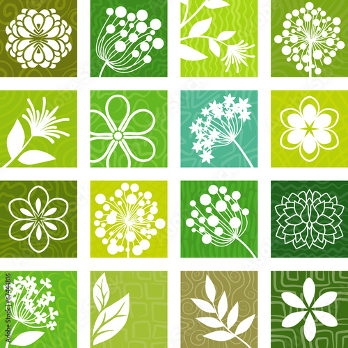 Decorative floral icons