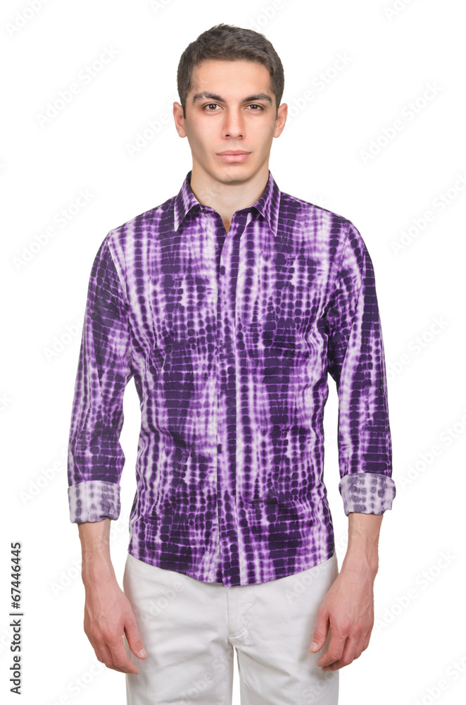 Male model with shirt isolated on white Male model with shirt isolated on white