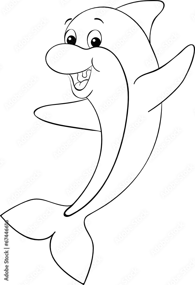 Delphin Ausmalbild Stock Vector | Adobe Stock