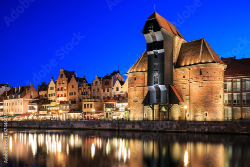 Old town on Motlawa in Gdansk at night #67446651