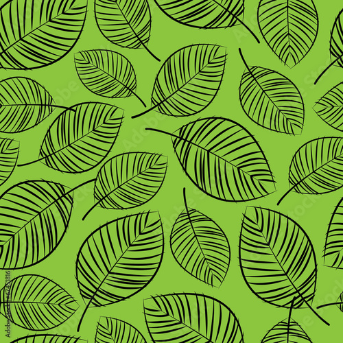 sketch leaves seamless pattern