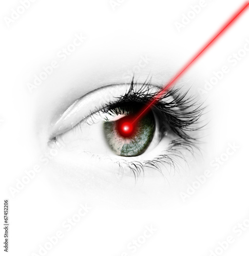 Laserstrahl im Auge
