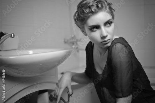 Girl with a scissors