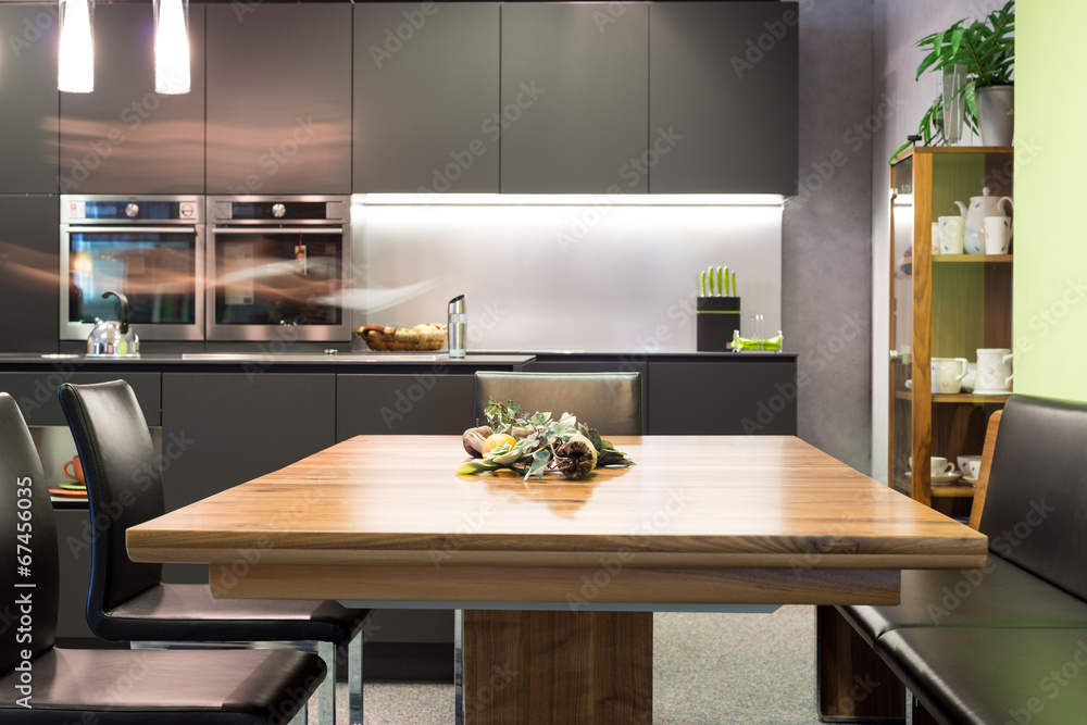 dining table with leather chairs and dark grey modern kitchen dining table with leather chairs and dark grey modern kitchen