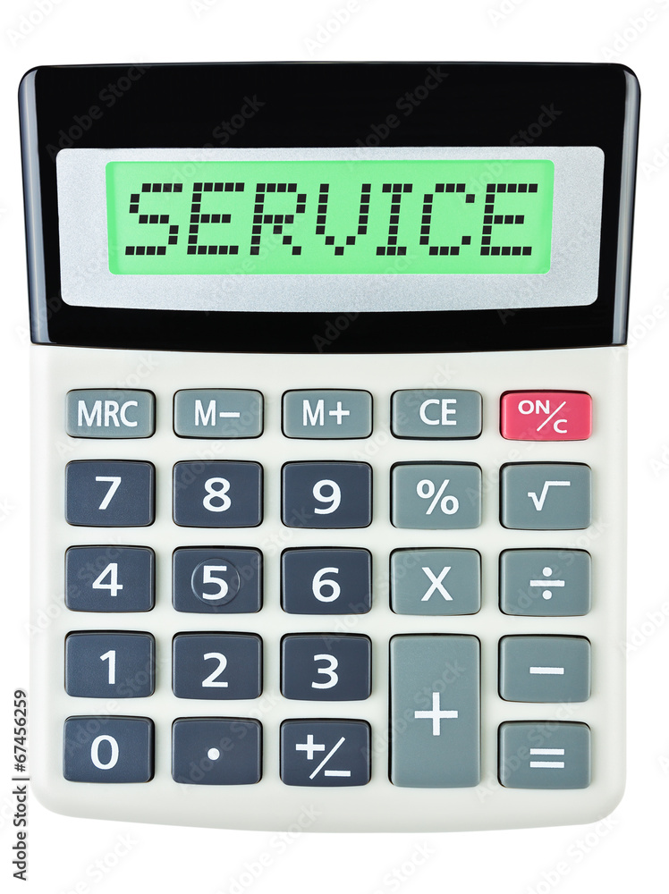 Calculator with Service on display isolated on white background Calculator with Service on display isolated on white background