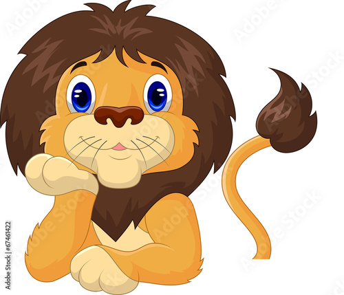 Funny lion relaxing