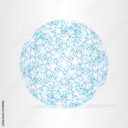blue globe with stars