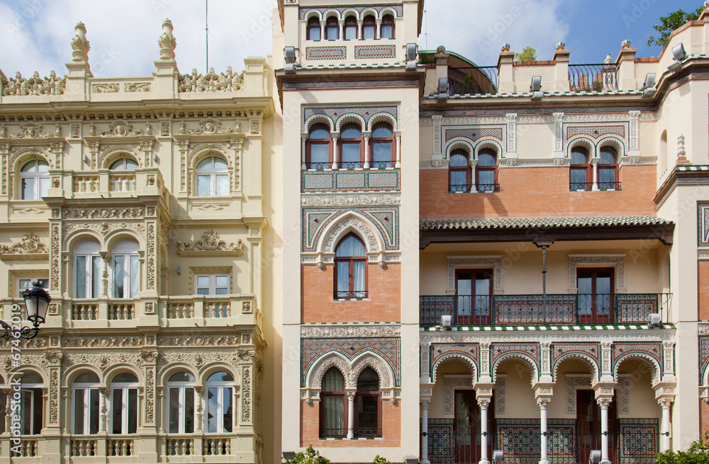 Traditional architecture of Seville, Andalusia, Spain Traditional architecture of Seville, Andalusia, Spain