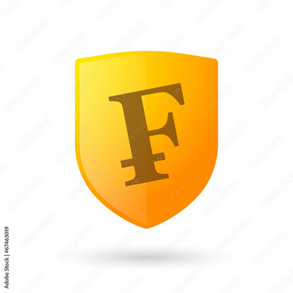 Shield icon with a currency sign Shield icon with a currency sign