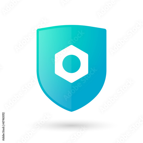 Shield icon with a nut