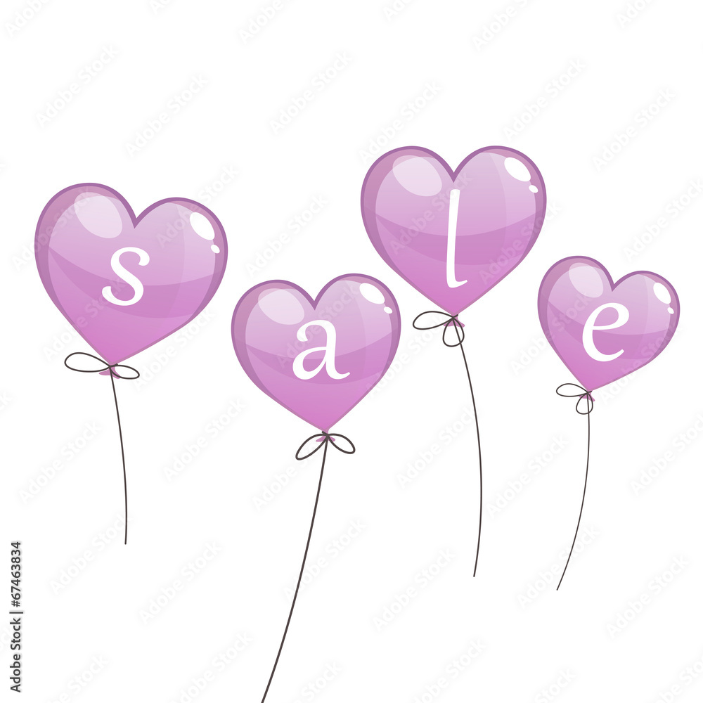 Vector Illustration of a Sale Design with Balloons