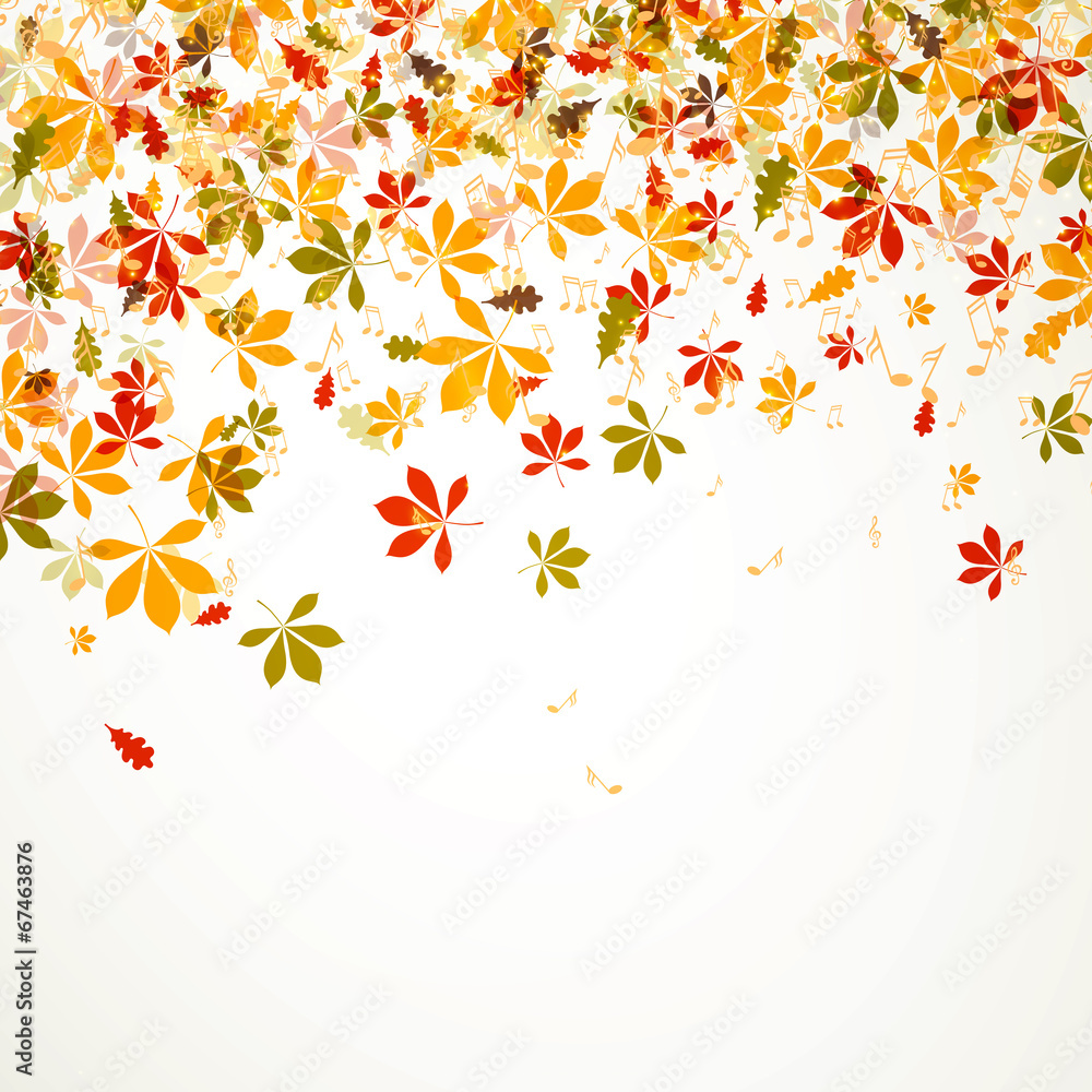 Vector Illustration of an Autumn Background - obrazy, fototapety, plakaty 