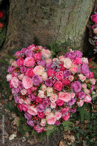 Heart shaped sympathy flowers