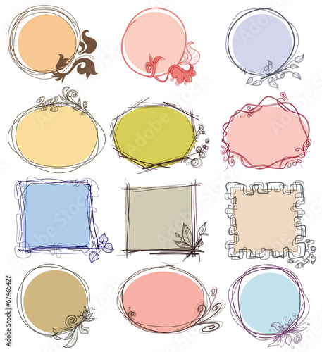 Cute decorative frames set, place for text