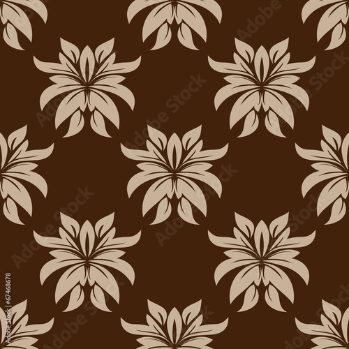 Dainty brown floral seamless pattern
