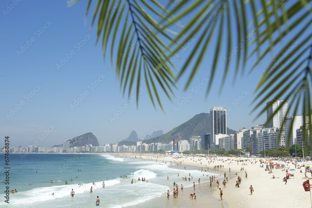 Obraz premium Copacabana Beach Rio de Janeiro Palm Trees