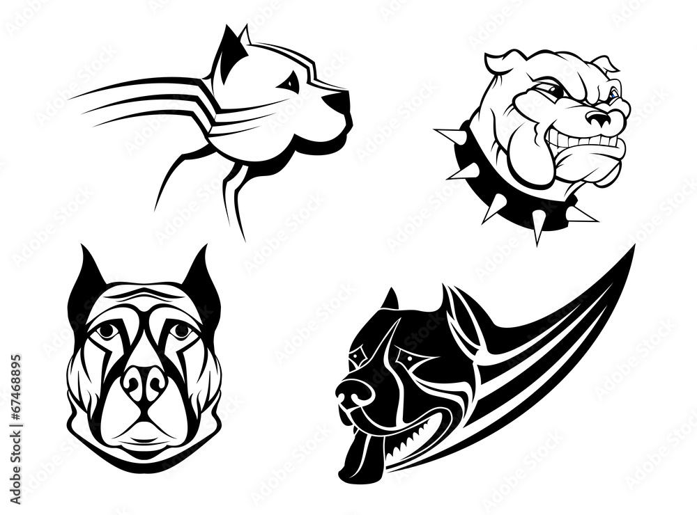 Obraz premium Guard powerful dogs set