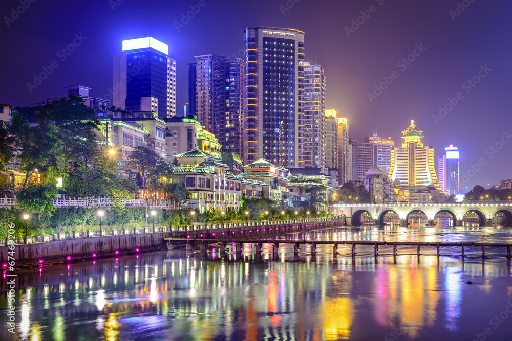 Guiyang, China Nanming River Cityscape