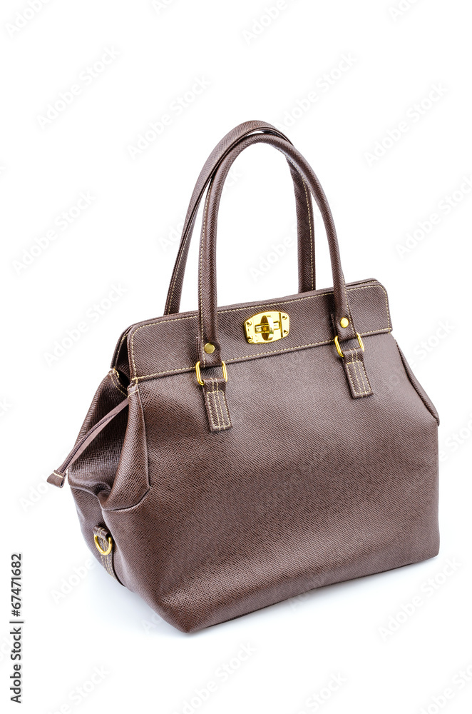 Woman leather bag isolated white background Woman leather bag isolated white background