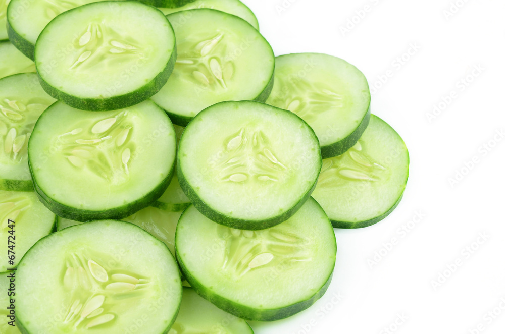 Sliced cucumber background. Sliced cucumber background.