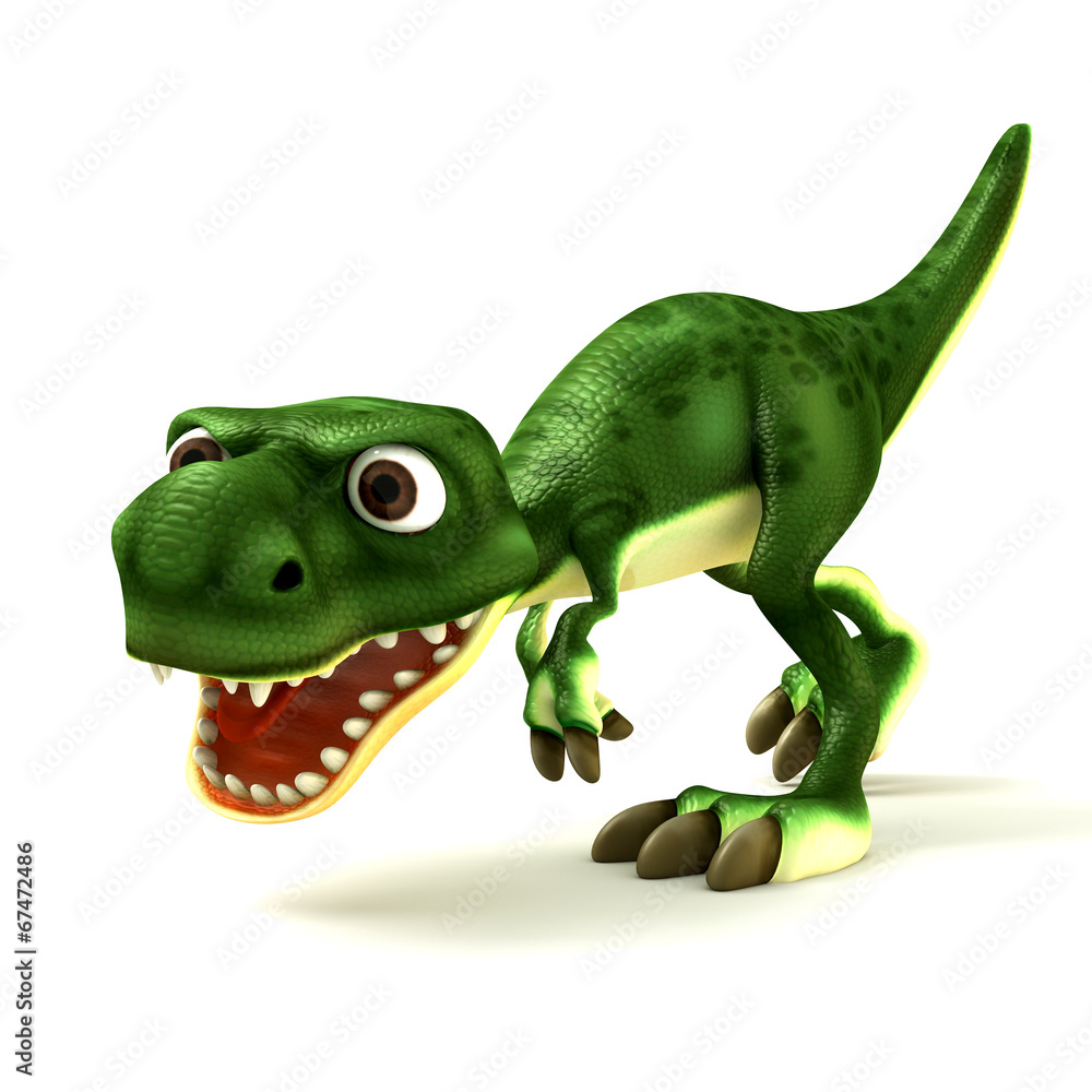 Naklejka premium Cartoon of green dinosaurs
