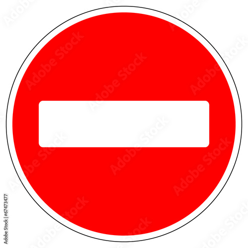No entry road sign
