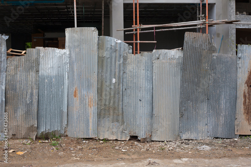 Old Texture and rusty zinc fence background