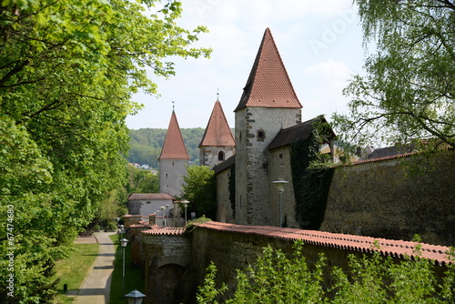 Tableau sur toile Stadtmauer in Amberg