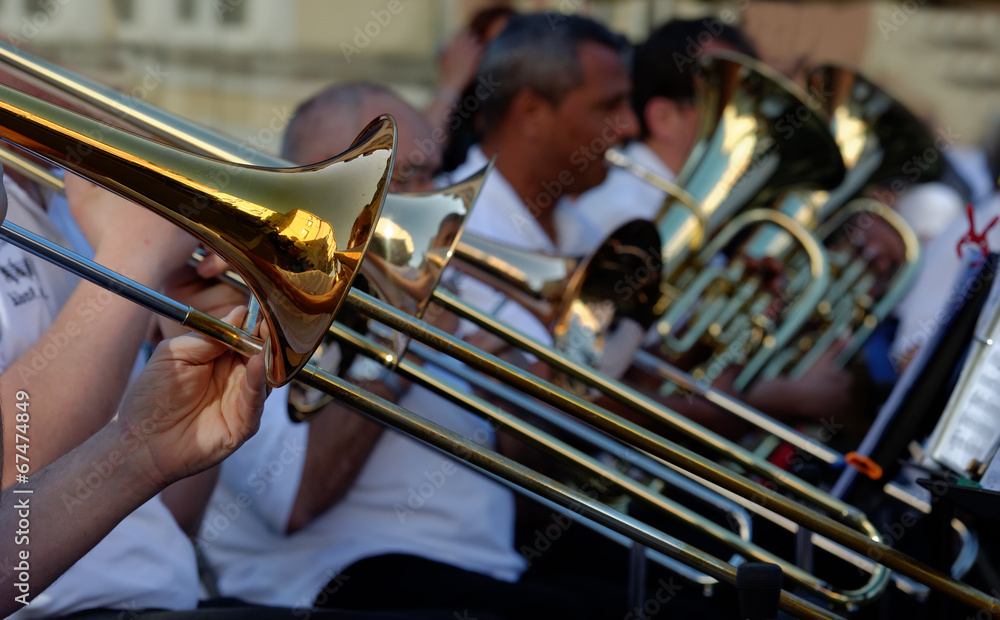 Fototapeta premium trombone and music