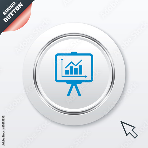 Presentation billboard sign icon. Diagram symbol