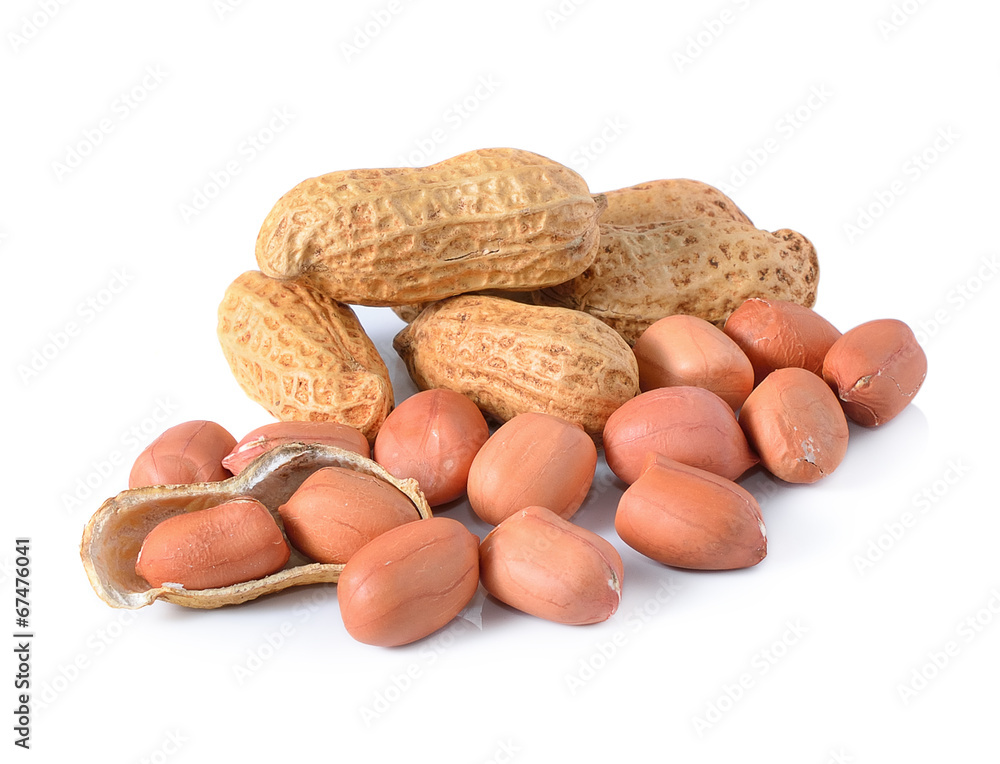 Peanuts on white background Peanuts on white background