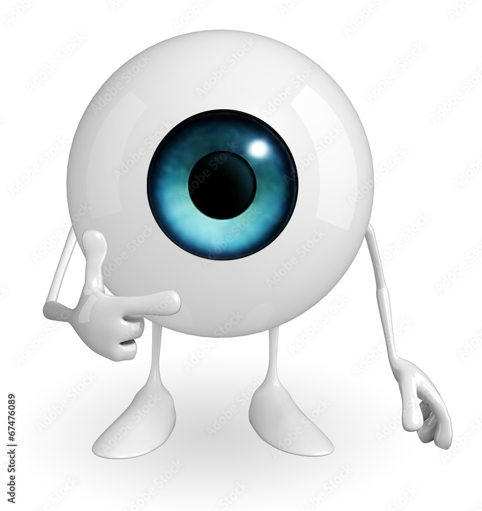 Eye Character with pointing pose Eye Character with pointing pose
